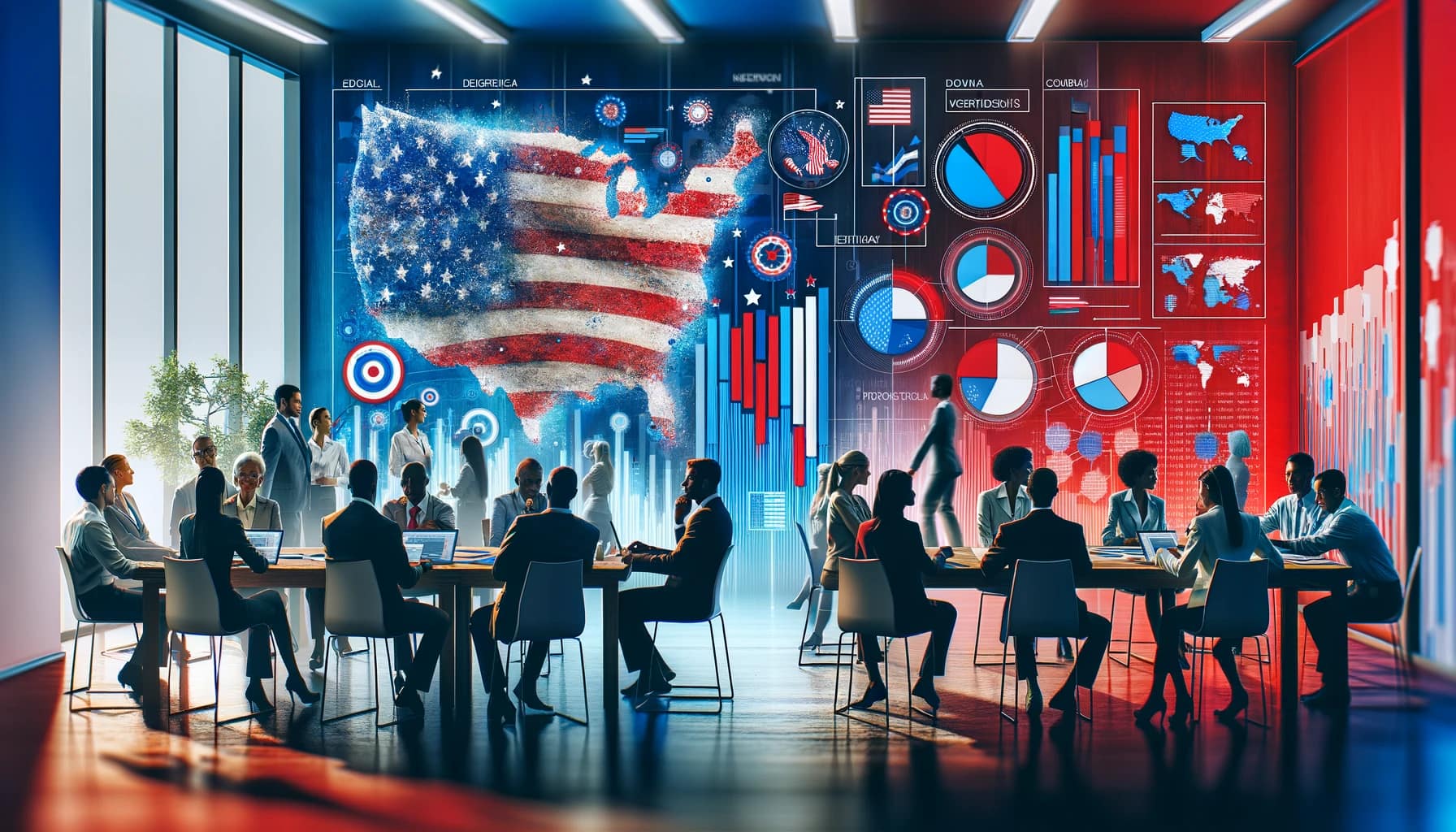 The hero image for your article on strategic campaign planning is ready, featuring a red, white, and blue color scheme that symbolizes the political theme and encapsulates the essence of successful campaign planning.